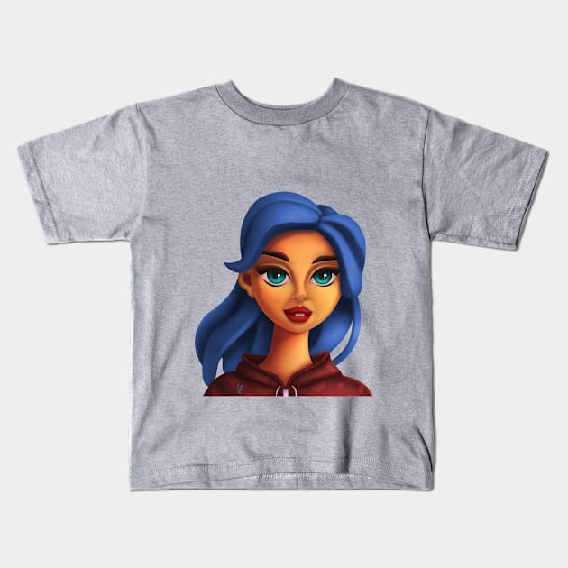 cute girl 4 Kids T-Shirt by Rehab.k